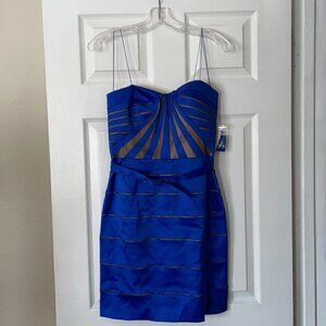 AIDAN MATTOX Royal Blue Bandage Belt Dress Size 4